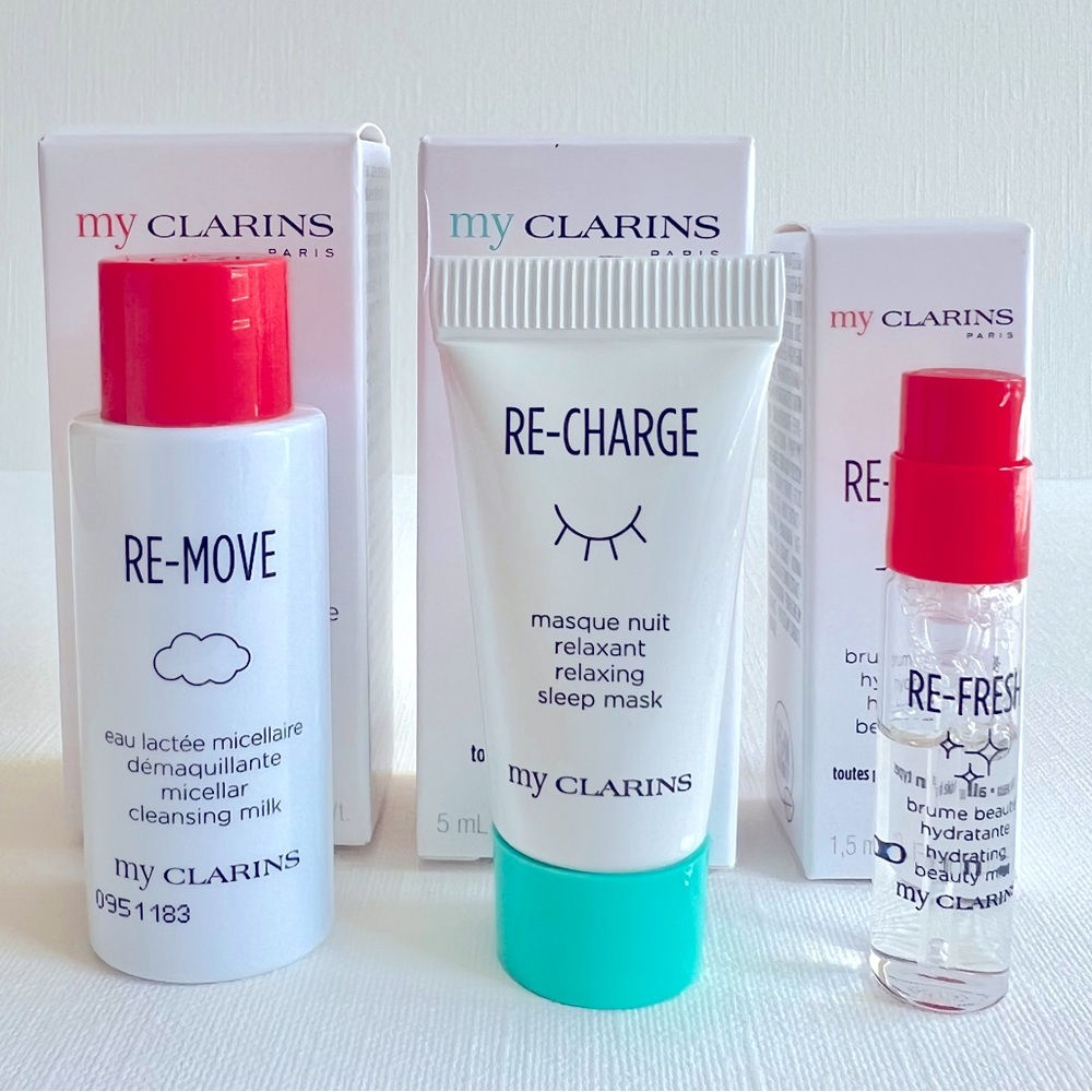 My Clarins re-move re-charge re-fresh micellaire sleep mask hydrating mist